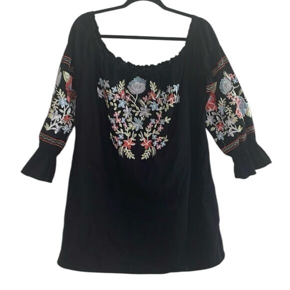 Free People Fleur Du Jour Black Embellished Bell Sleeve Dress - Picture 5 of 10